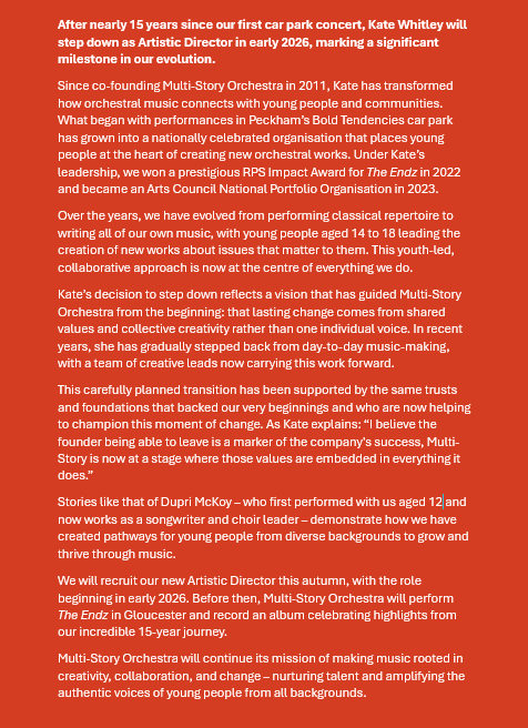 Kate Whitley leaving